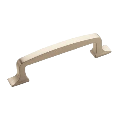 Satin nickel cabinet pull with retro-modern design for furniture and hardware in home improvement collections under $50
