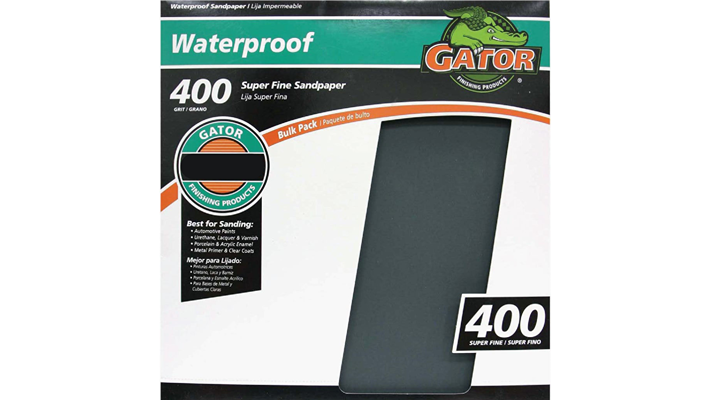 Gator waterproof 400-grit ultra fine sandpaper sheet for precision sanding in tools and home improvement projects