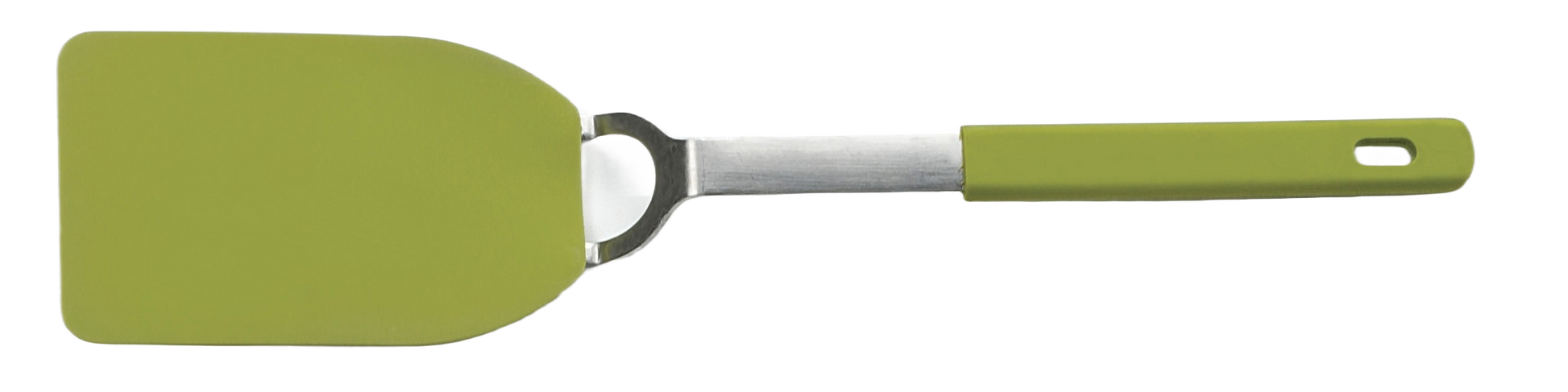 Medium green flexible nylon kitchen spatula with stainless steel handle and Santoprene grip for cooking utensils under $50 collection