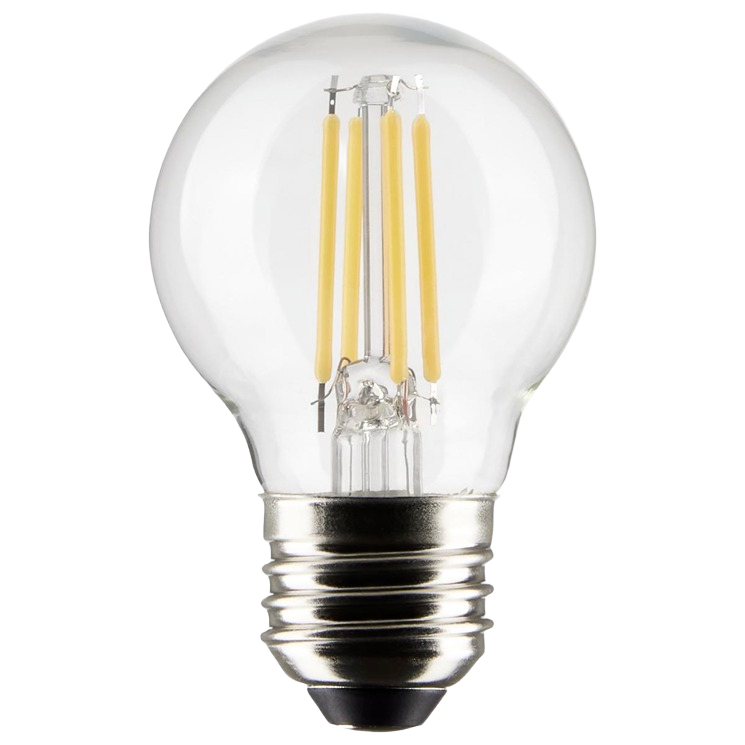 Clear LED filament light bulb with medium base for energy-efficient home and office lighting applications