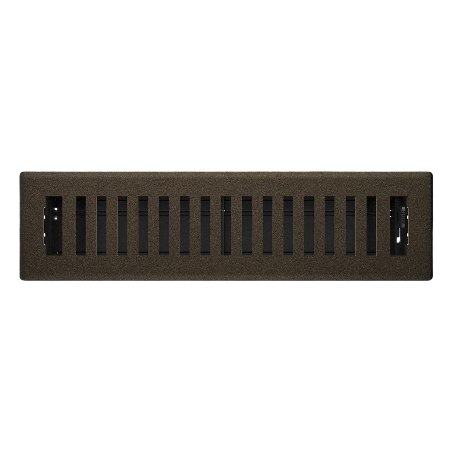 Bronze-finish Montezuma floor register with adjustable vents for airflow control in home improvement projects