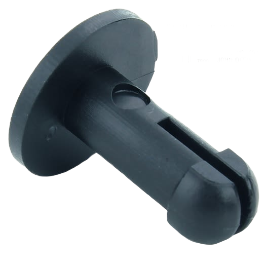Black plastic retainer clip for John Deere equipment, suitable for parts and hardware in home improvement collections under $50.