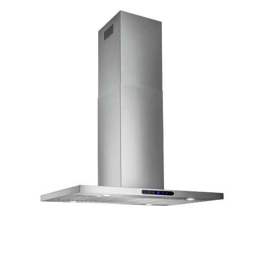36" T-Style Island Range Hood, 640 MAX Blower CFM, Code Ready Tech