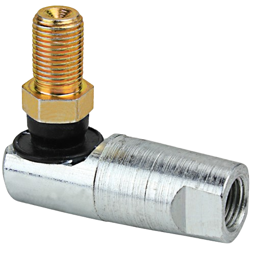 Right-hand ball joint with threaded bolt and hex nut, featuring a polished metal finish for tools and home improvement.