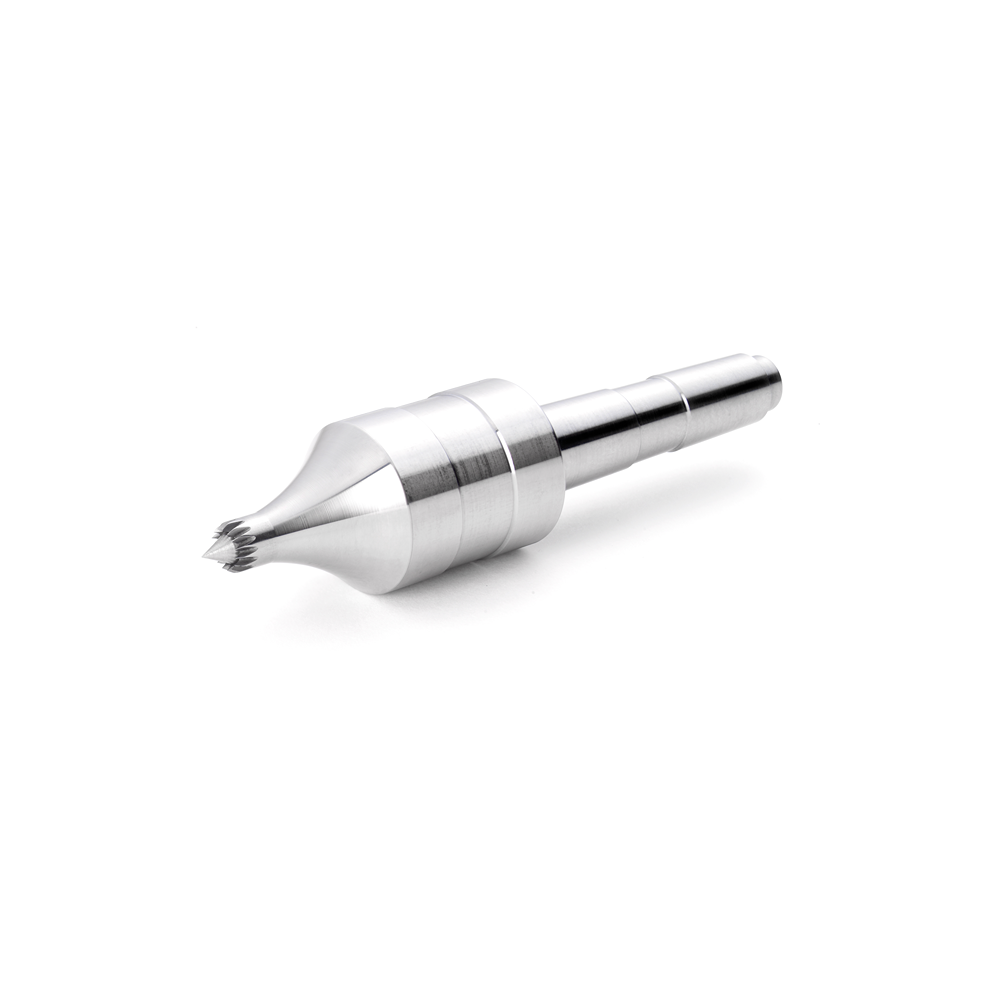 Metal live center with multi-tooth sprung point design for woodworking tools and home improvement projects under $100.