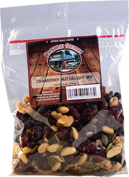 Clear resealable bag of cranberry nut mix with peanuts and pumpkin seeds from Chips & Snacks and Food & Beverage collections