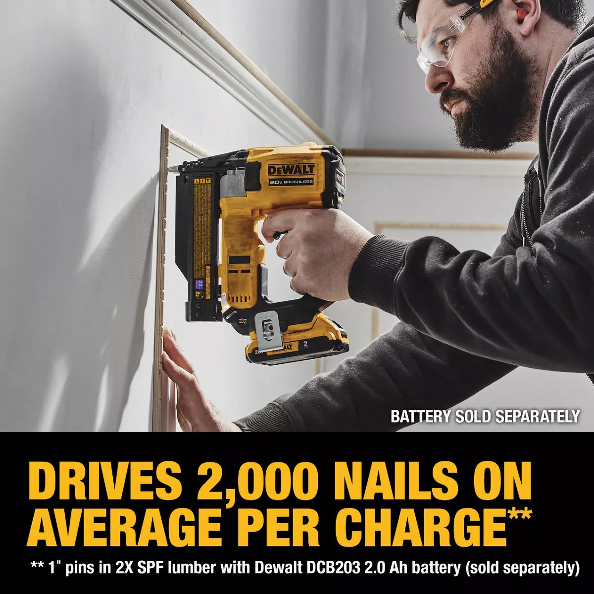 DEWALT ATOMIC 20V MAX* Brushless Cordless 23 Ga. Pin Nailer (Tool Only)