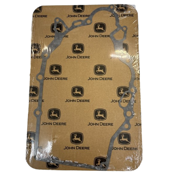 Gray gasket seal laid on branded brown paper packaging for home improvement and machinery repair
