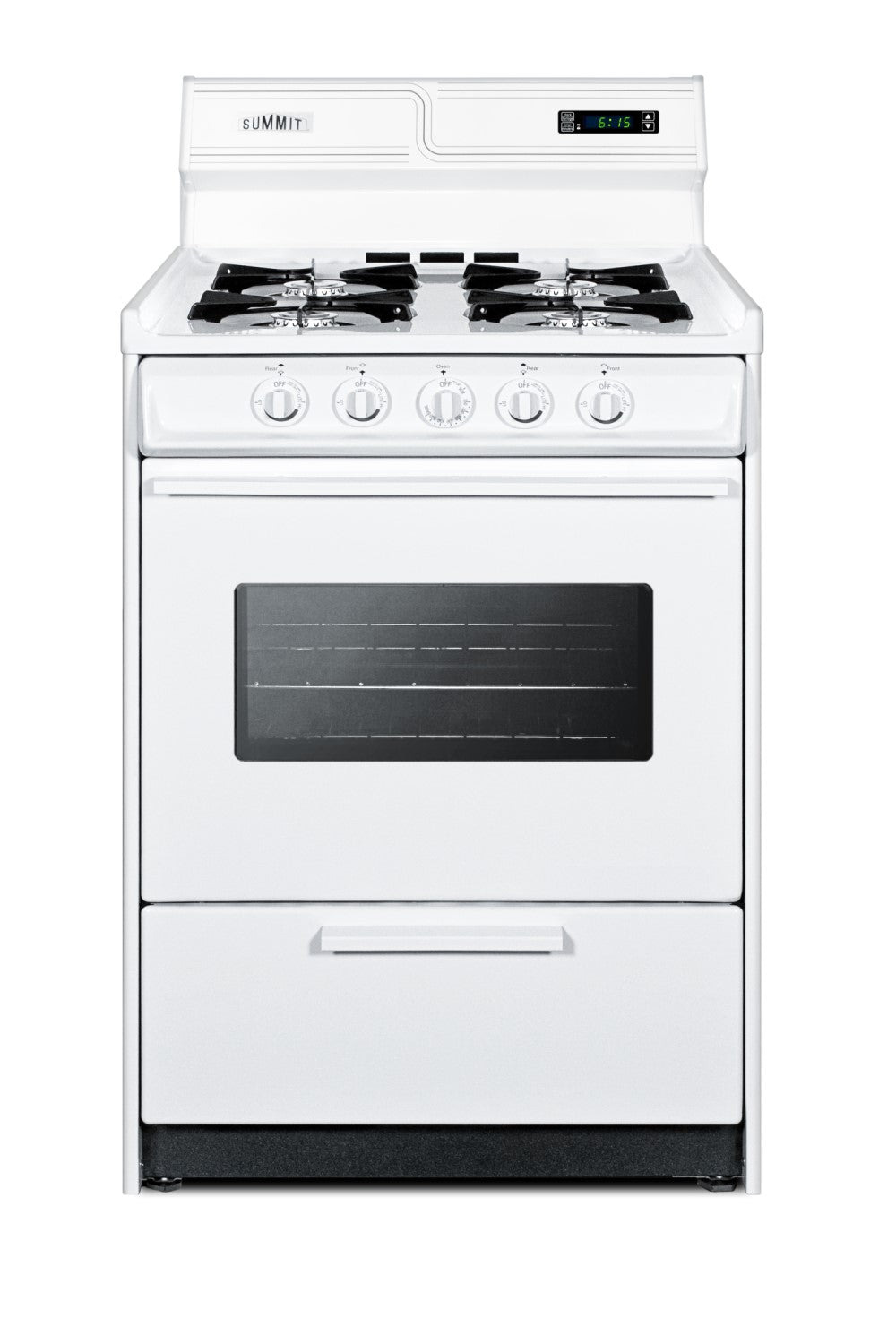 Compact white gas range with four burners and oven window for kitchen and appliance collections under $50