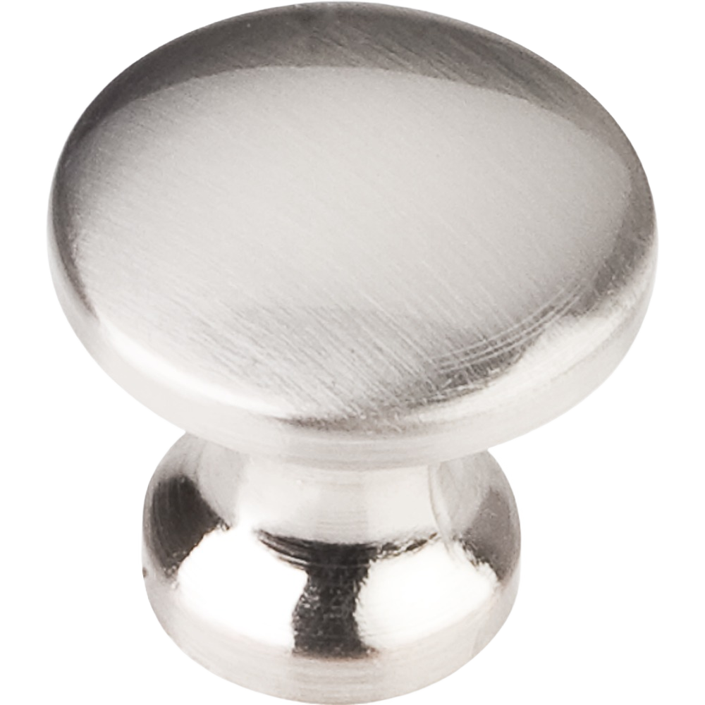 Satin nickel cabinet knob with sleek rounded design for furniture and home improvement hardware under $50 collection