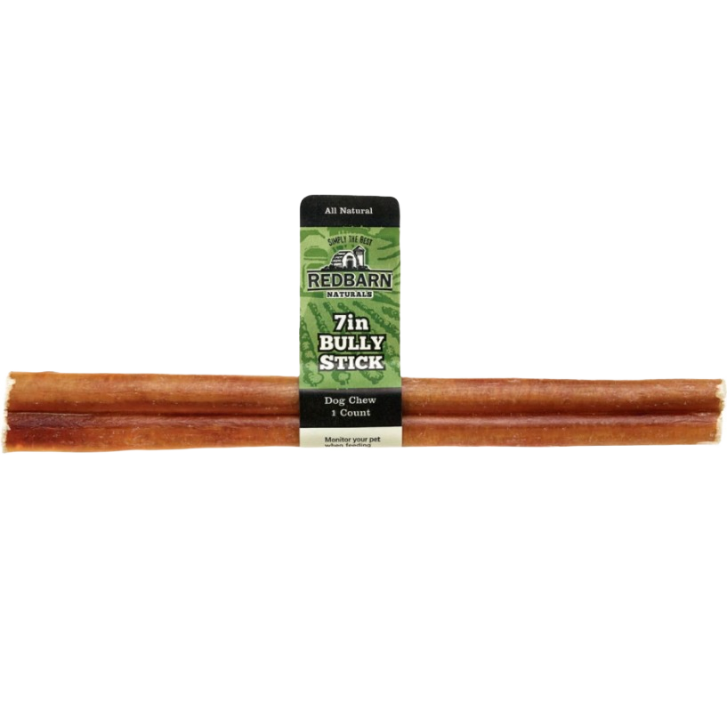Natural beef bully stick dog chew treat packaged with label in pet and dog supplies collection