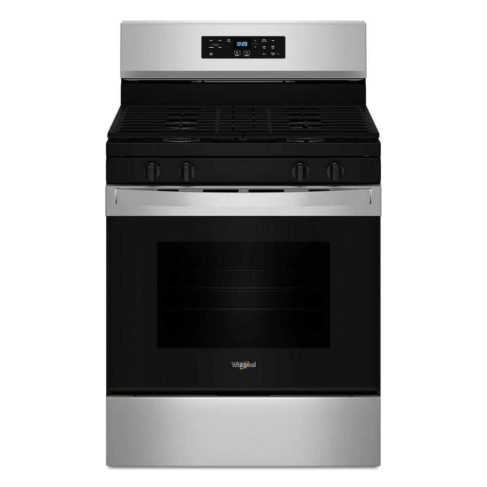 Stainless steel gas range with five burners and digital control panel in Ranges and Kitchen & Kitchenware collections