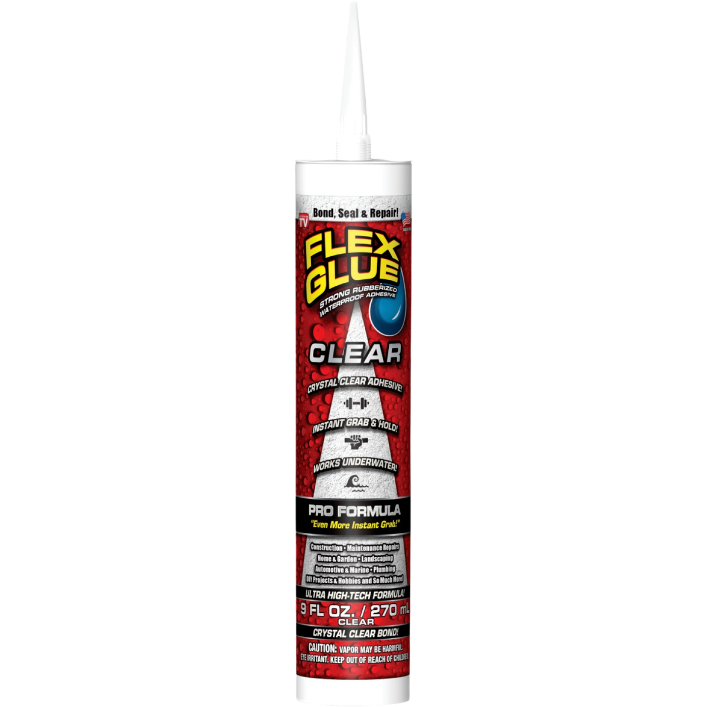 Clear multi purpose adhesive tube for waterproof bonding, sealing, and repair in home improvement and paint supplies collections