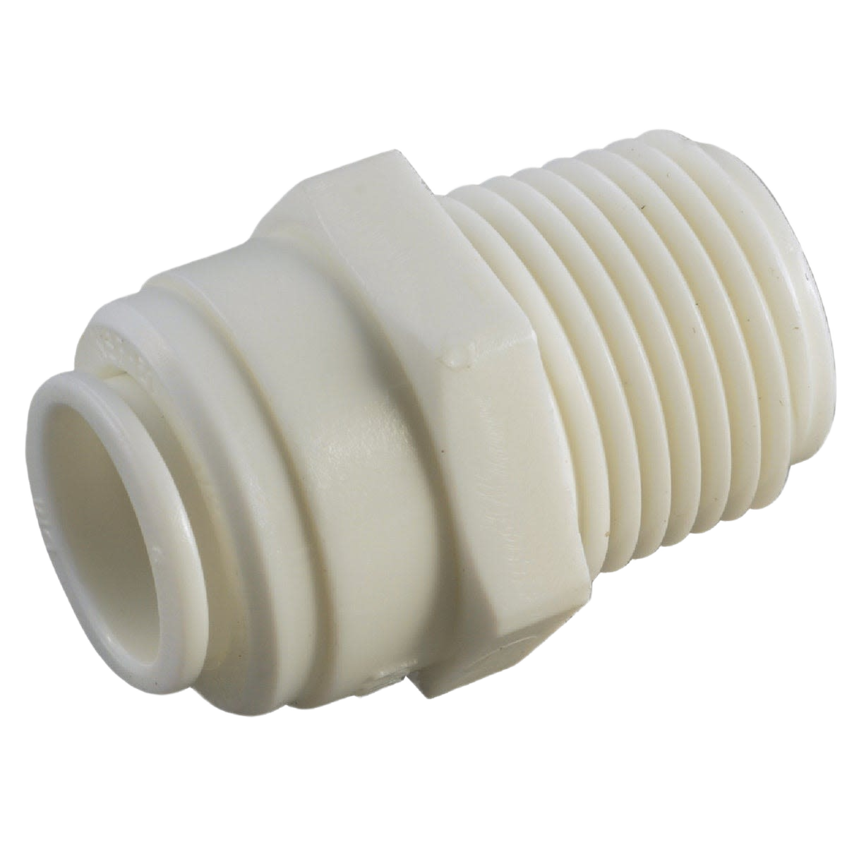 White plastic push-in connector with threaded end for plumbing in pipes and fittings under $50 collection