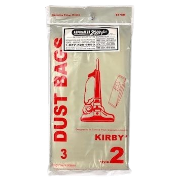 Pack of three vacuum dust bags compatible with style 2 Kirby upright models for home cleaning tasks