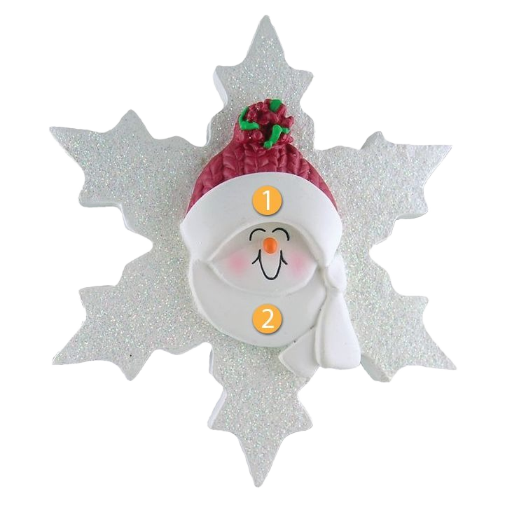 Personalized baby snowflake ornament with smiling face and red hat for Christmas Ornaments & Tree Decorations under $50 collection