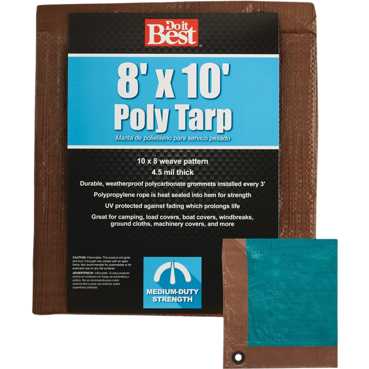 Do it Best Brown/Green Medium Duty Poly Tarp, 8 Ft. x 10 Ft