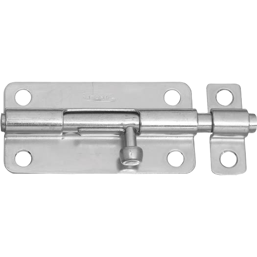 Zinc steel door barrel bolt with mounting holes for securing lightweight doors and gates in home improvement hardware collection