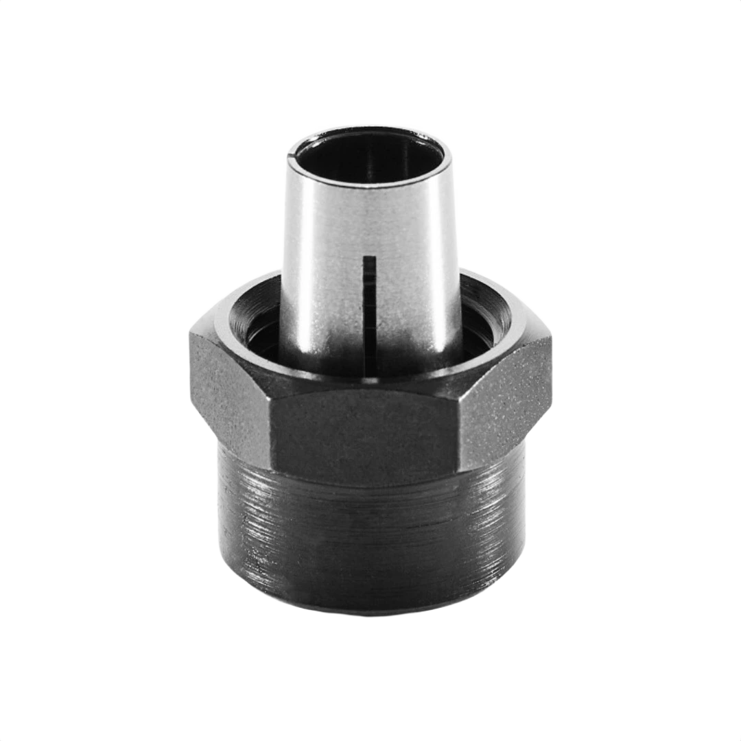 Metal clamping collet for 1/4 inch router bits designed for Festool woodworking and power tool accessories collections