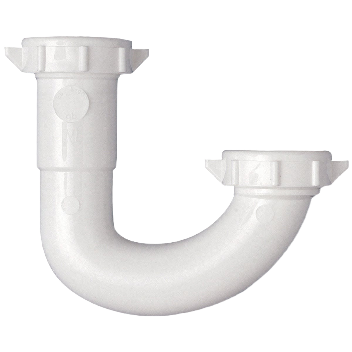 White plastic J-bend trap for drain repair and plumbing parts under $50 in home improvement tools category