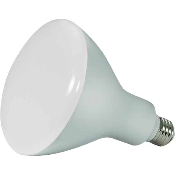 White medium base LED flood light bulb with wide beam angle for lighting and home improvement applications