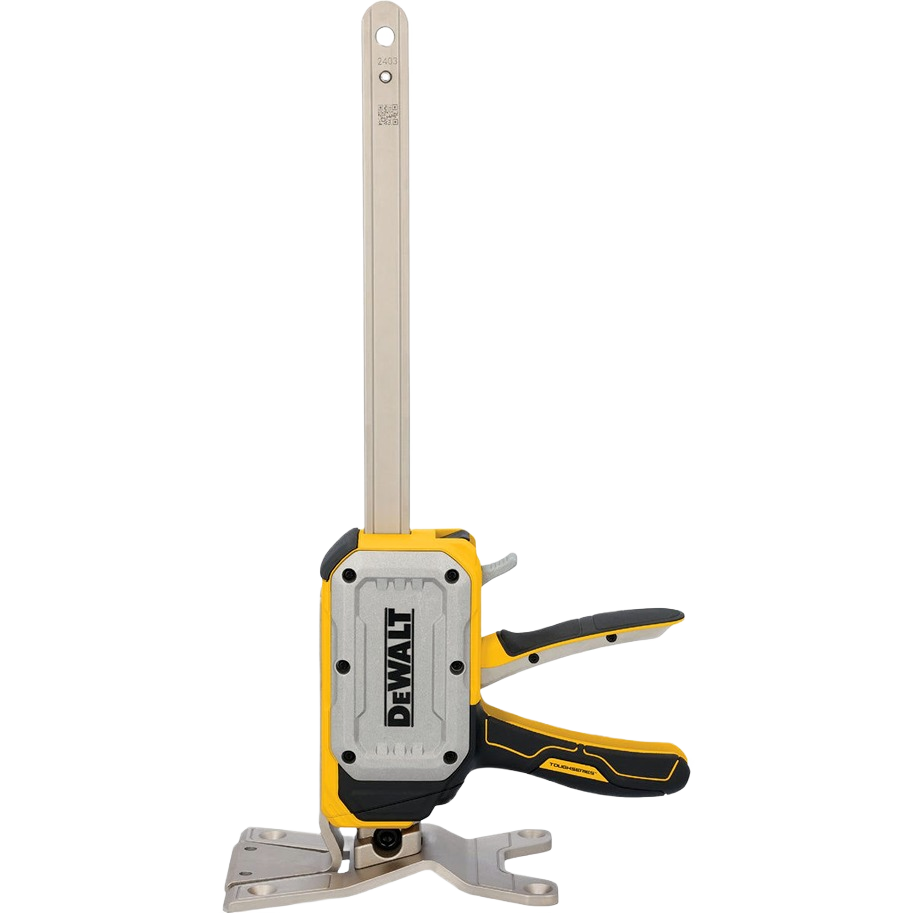 Heavy-duty construction jack with ergonomic grips and metal frame for reliable support in home improvement projects