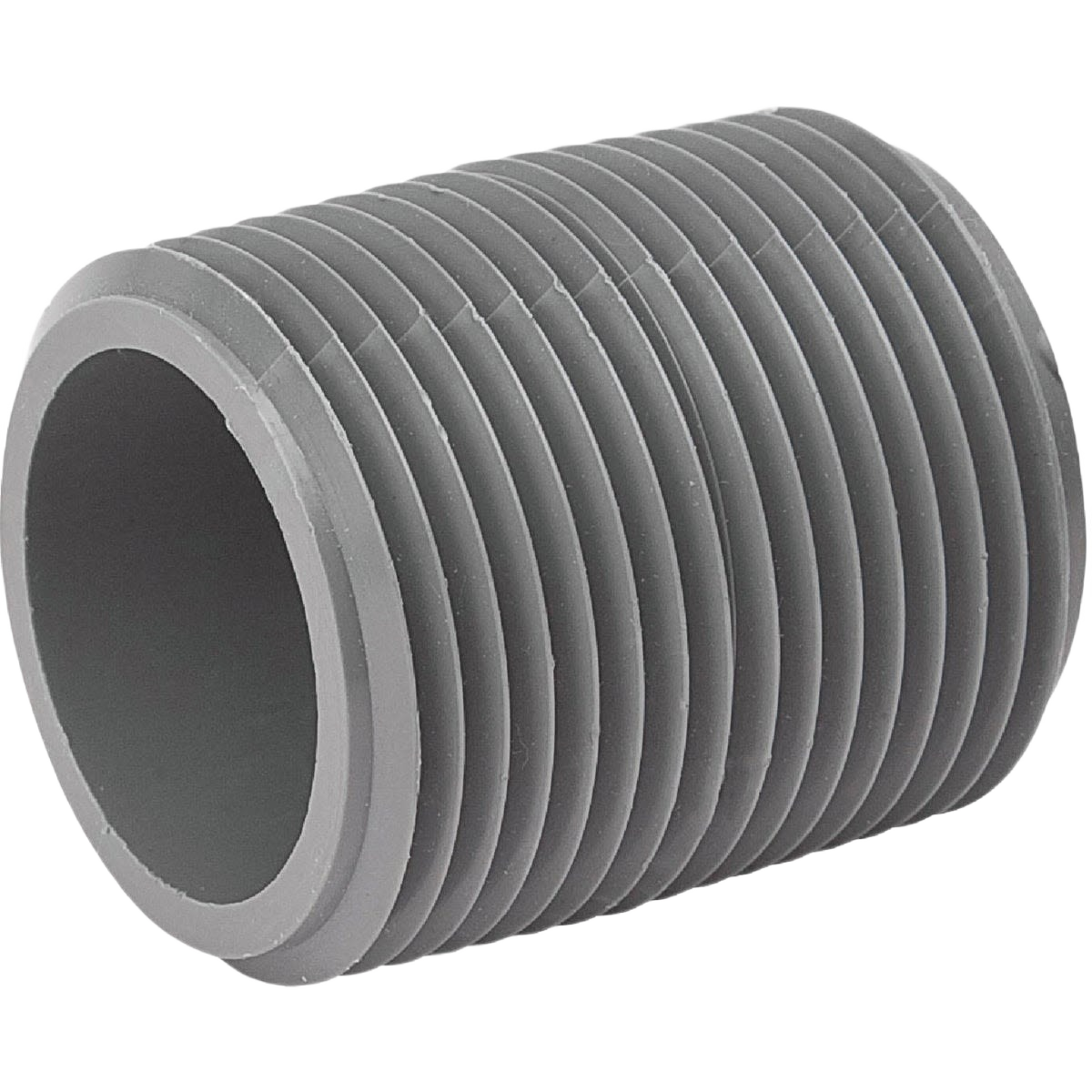 Gray Schedule 80 PVC threaded nipple for plumbing applications in Pipes & Fittings under $50 and Home Improvement collections