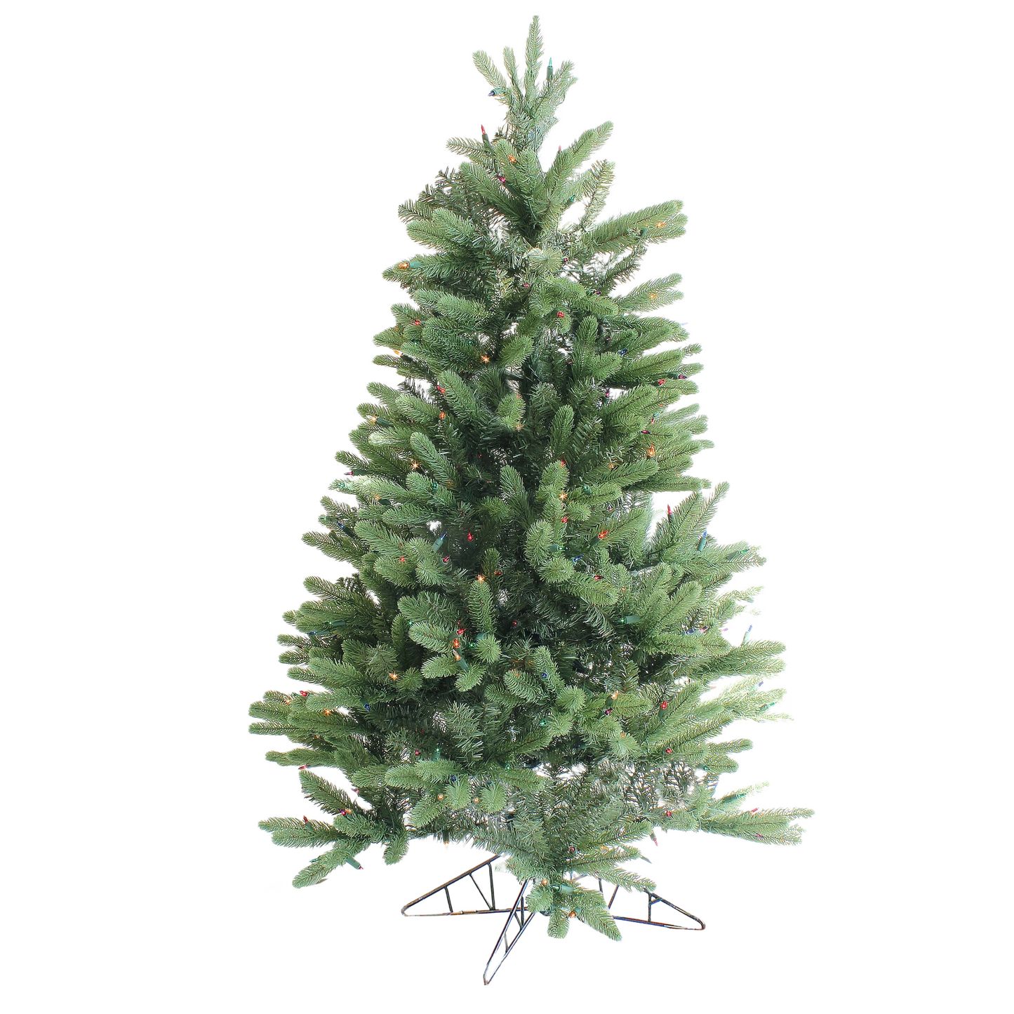 Artificial pine Christmas tree with multi-colored smart incandescent lights in holiday décor collections