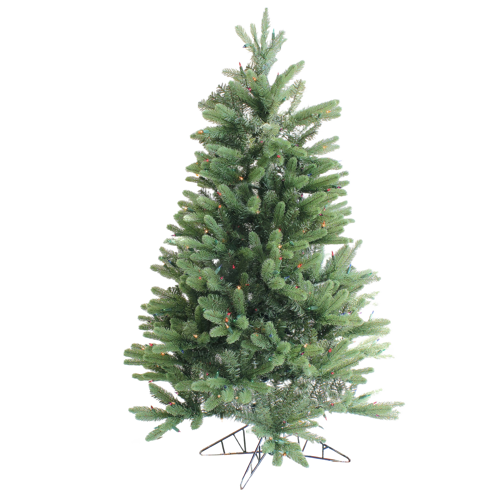 Artificial pine Christmas tree with multi-colored smart incandescent lights in holiday décor collections