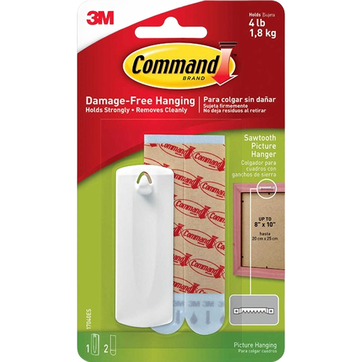 3M Command sawtooth adhesive picture hanger with damage-free technology for easy wall decor and home improvement fasteners