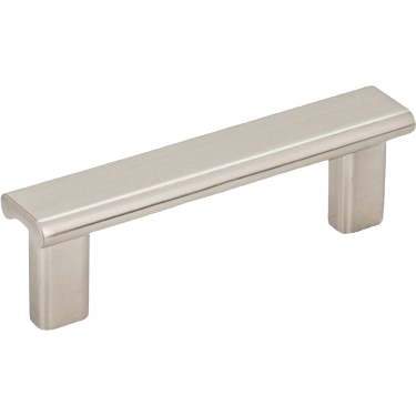 Satin nickel square cabinet pull with 3-inch center-to-center holes for furniture hardware and home improvement under $50