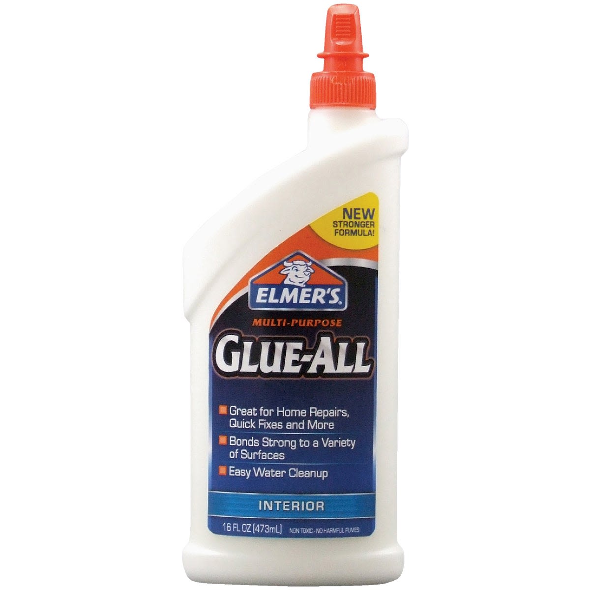 Bottle of multipurpose white glue with red twist cap for home repair and craft projects