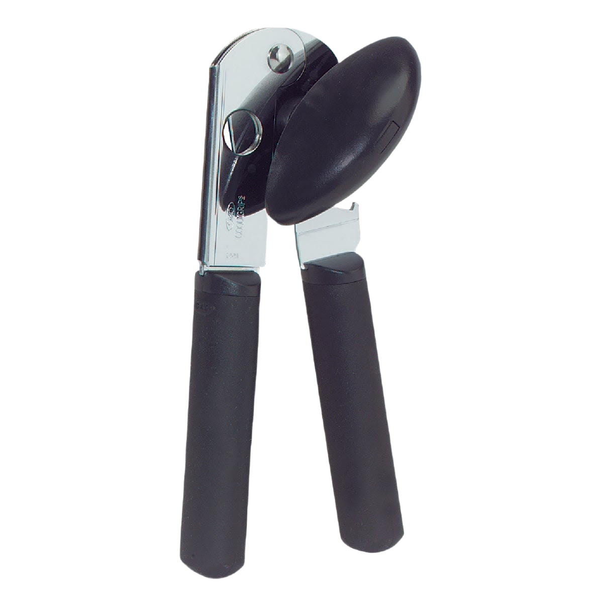 Handheld can opener with cushioned black handles and stainless steel cutting wheel for kitchenware and home tools under $50 collections