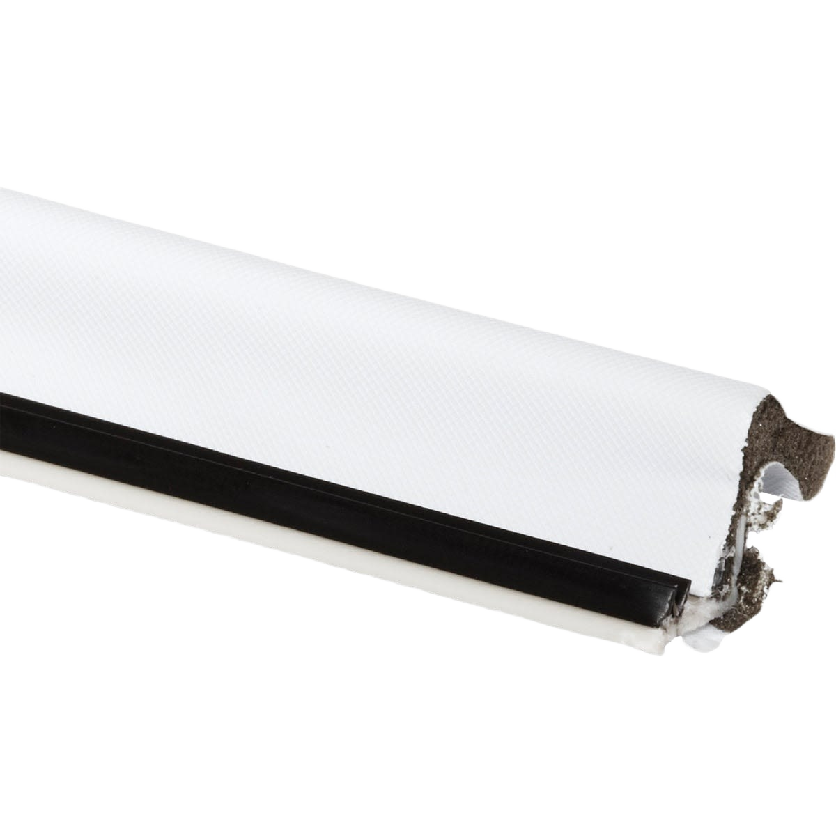 White vinyl-coated foam door gasket with black sealing strip for draft protection in hardware and home improvement collections under $50