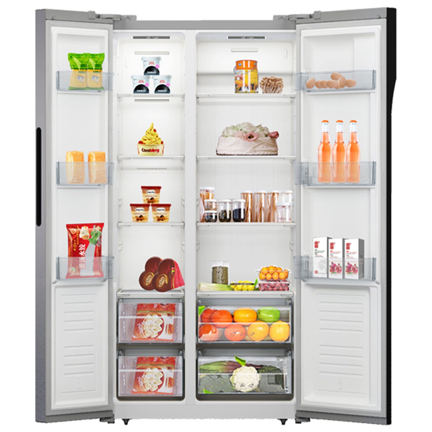 Avanti 15.6 cu. ft. Side-by-Side Apartment Size Refrigerator - Stainless Steel