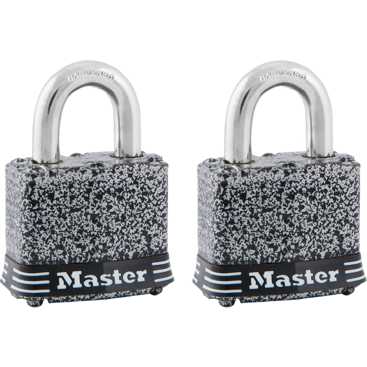 Two laminated steel padlocks with hardened shackle in hardware and fasteners collections under $50