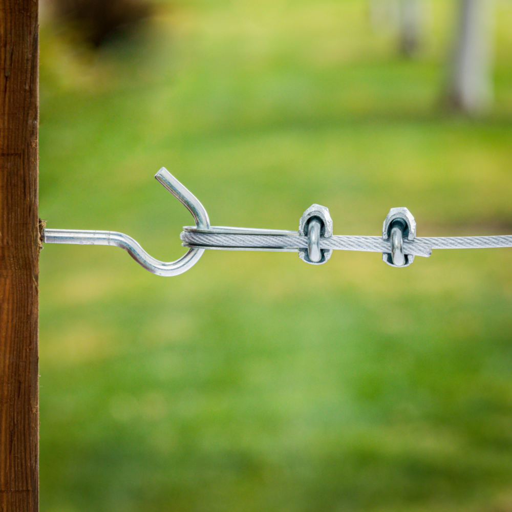 Galvanized steel wire tensioner with screw hook and wire clamps for hardware and fasteners under $50 tools and home improvement