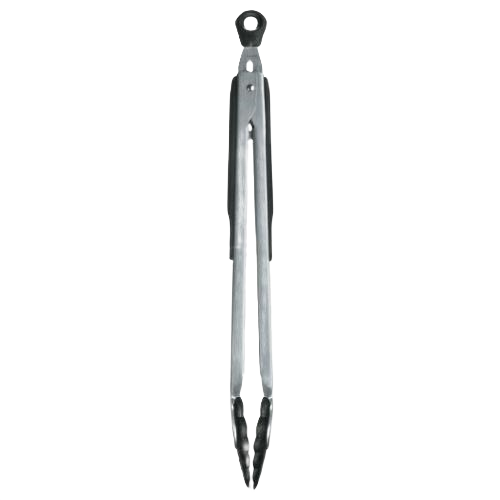 12-inch kitchen tongs with black nylon heads and soft grip handles for cooking and kitchen gadgets collection