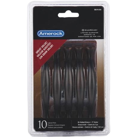 Pack of ten oil-rubbed bronze cabinet pulls with classic design for hardware and furniture accessories collections