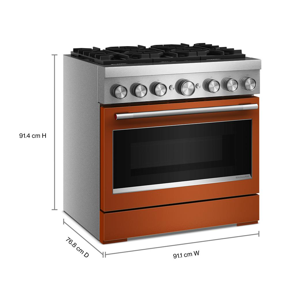 36-Inch 6 Burner Commercial-Style Dual Fuel Range with No Preheat Air Fry Mode