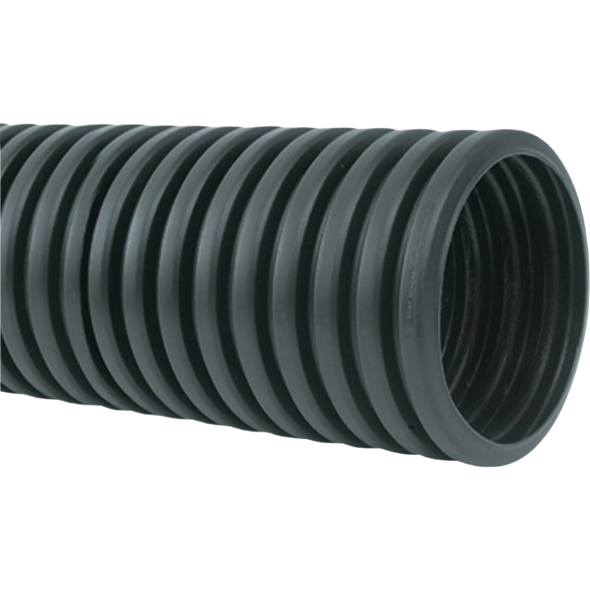 Black polyethylene corrugated solid pipe designed for drainage in plumbing and pipes & fittings under $50 collections