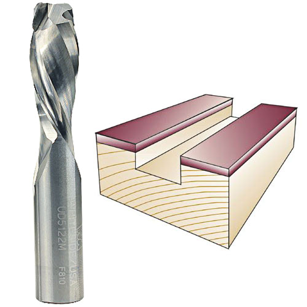 Spiral up and downcut bit with 1/2 inch shank for clean, precise cuts in woodworking tools accessories collection