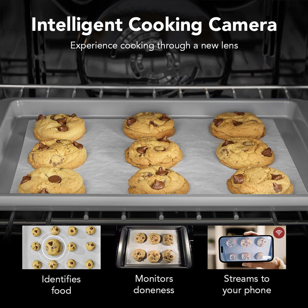30-inch Smart Electric Single Wall Oven with Intelligent Cooking Camera - Black Ore