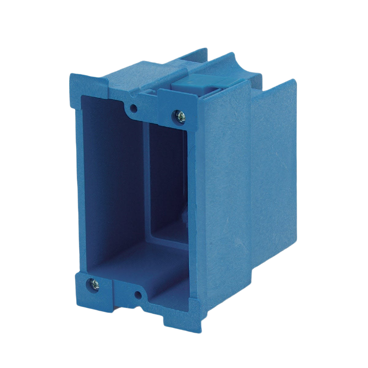 Blue durable plastic electrical box for old work installation in electrical and home improvement collections under $50