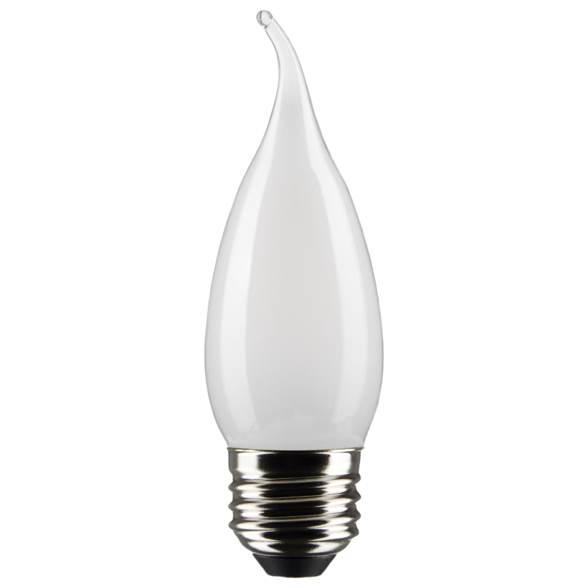 Frosted flame-tip LED light bulb with medium base, warm white glow ideal for home lighting and electrical projects under $50 category