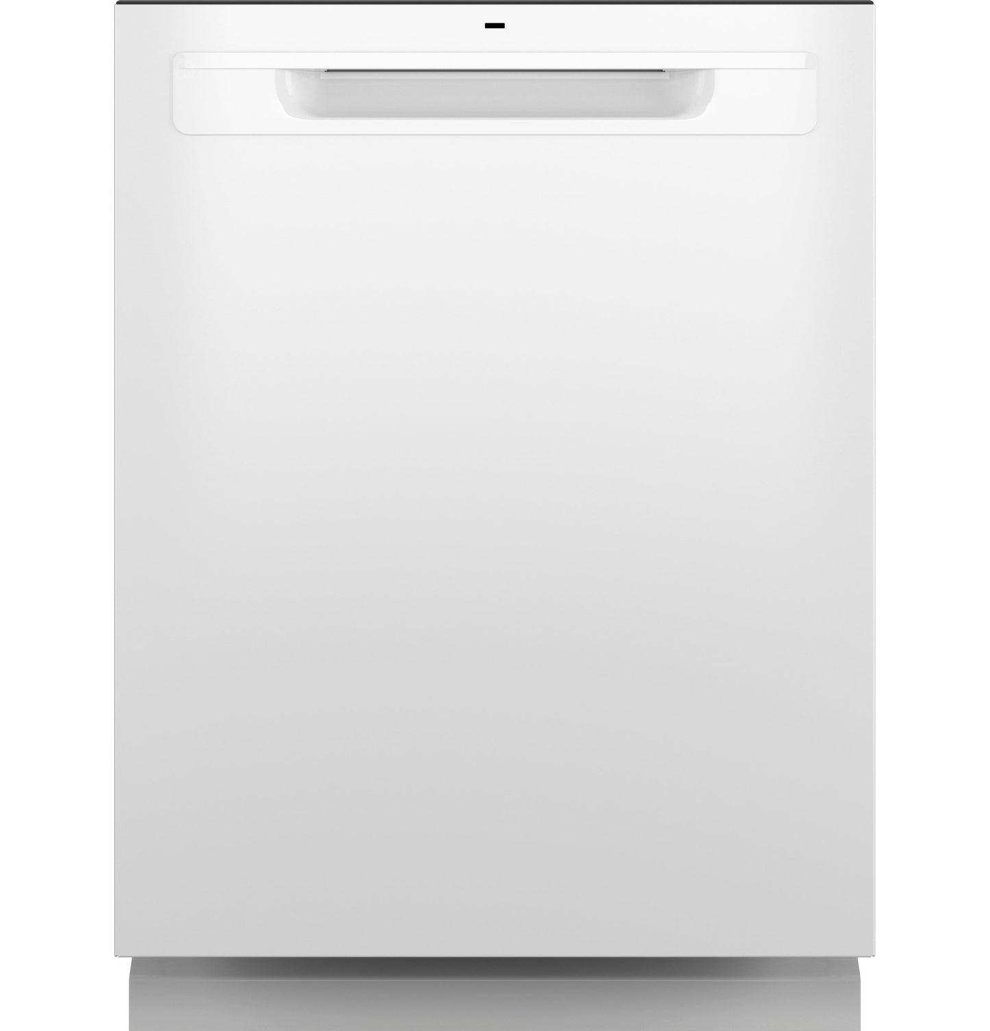 White top control dishwasher with plastic interior, featuring sanitize cycle and dry boost in kitchen appliances collection