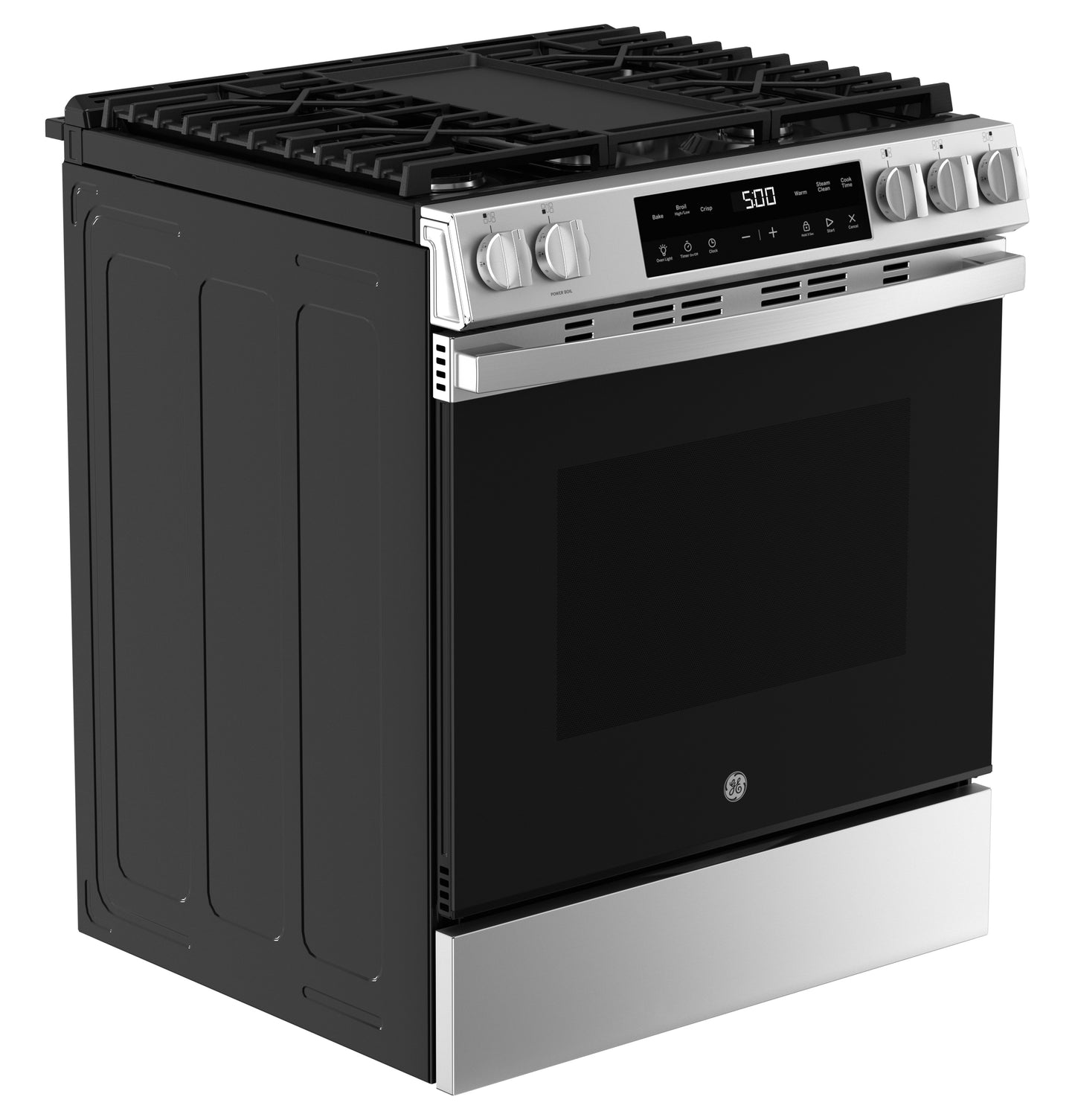 Stainless steel slide-in gas range with front control knobs and digital display from Ranges & Kitchen & Kitchenware collection