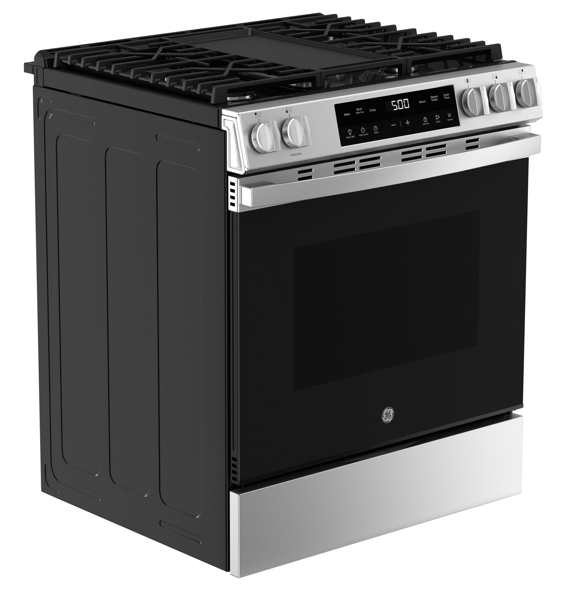 Stainless steel slide-in gas range with front control knobs and digital display from Ranges & Kitchen & Kitchenware collection