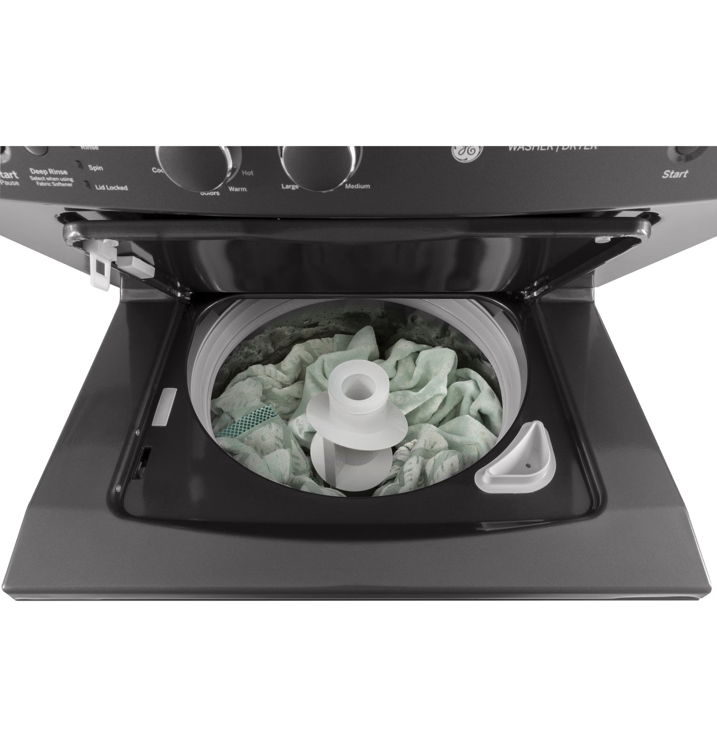GE Unitized Spacemaker® 3.8 cu. ft. Capacity Washer with Stainless Steel Basket and 5.9 cu. ft. Capacity Electric Dryer