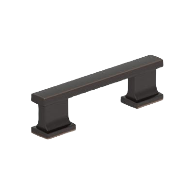 Oil-rubbed bronze cabinet pull with 3-inch center-to-center measurement, part of hardware and furniture accessories collections